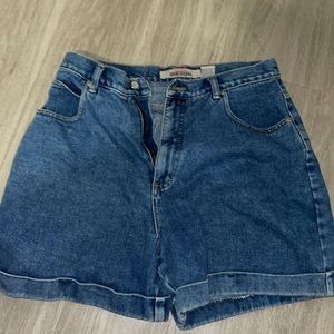 High waisted jean shorts